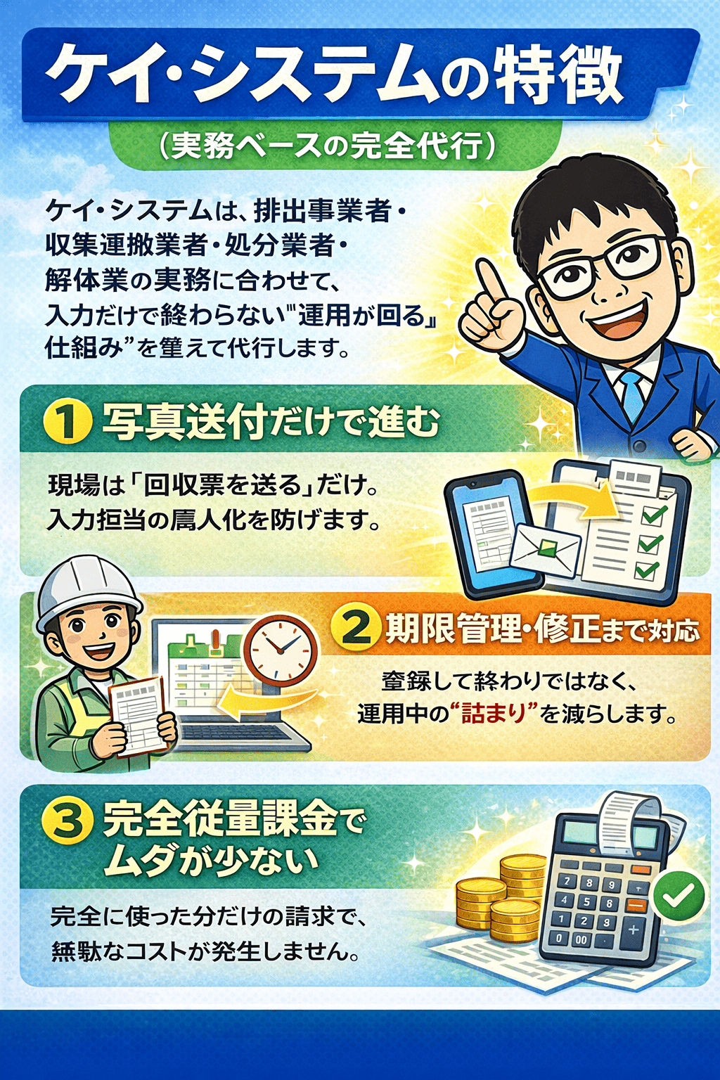 電子マニフェスト代行起票のイメージ